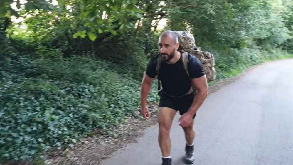 Max Glover has completed 100km while carrying 100kg