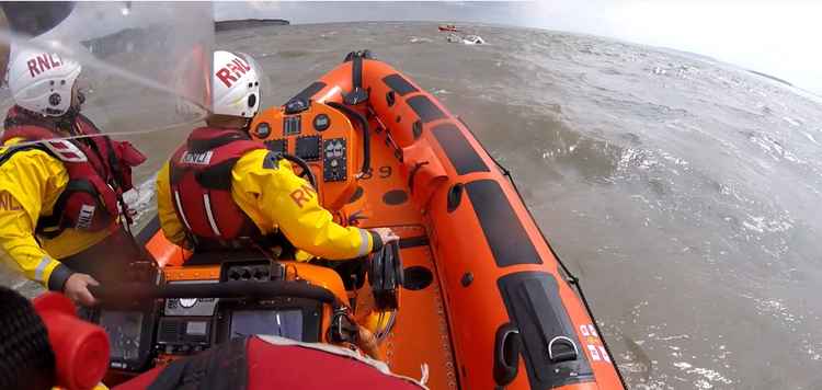 The fishing boat sinks shortly after the rescue