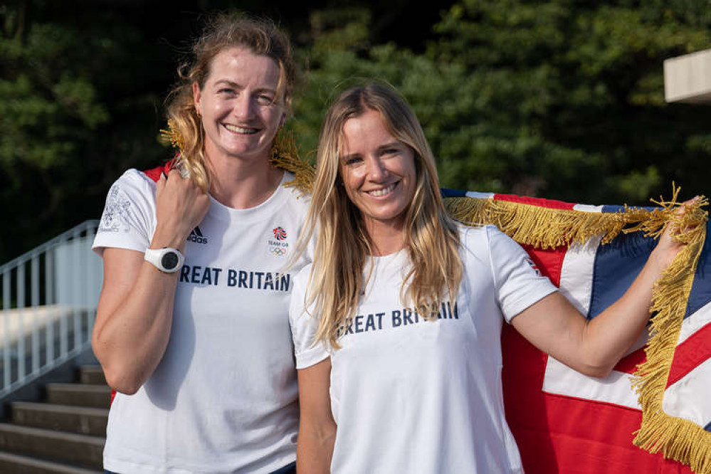 Hannah Mills, Women's 470 class Sailing with team mate Eilidh McIntyre. Photo by Sam Mellish / Team GB.