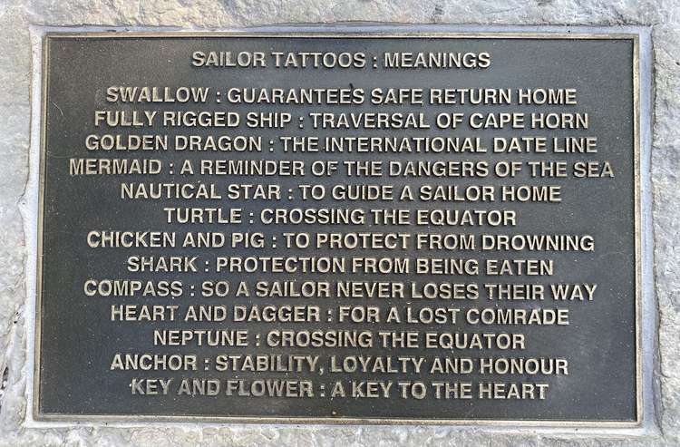 A special plaque explains the tattoo meanings