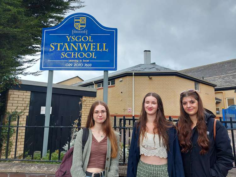 (Left to right) Megan Drake, achieved four A*s and an A, Charlotte Welsh, achieved A* and four As, and Raya Dean, achieved five A*s