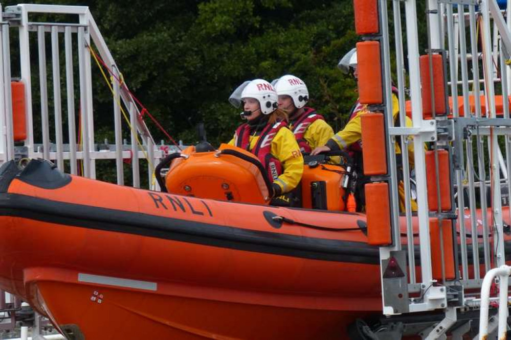 Crew member Liv Quinn on board the Atlantic 85 lifeboat (Image via Penarth RNLI)