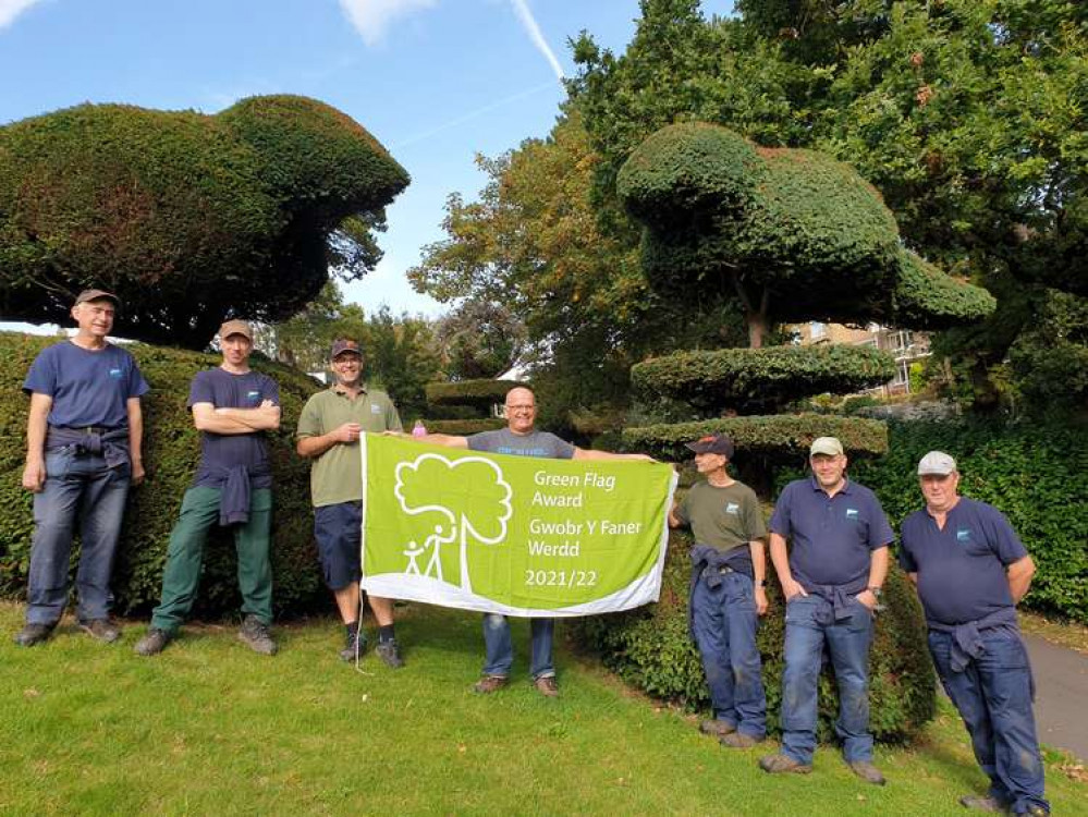 Vale Council workers celebrate the Green Flag accolades