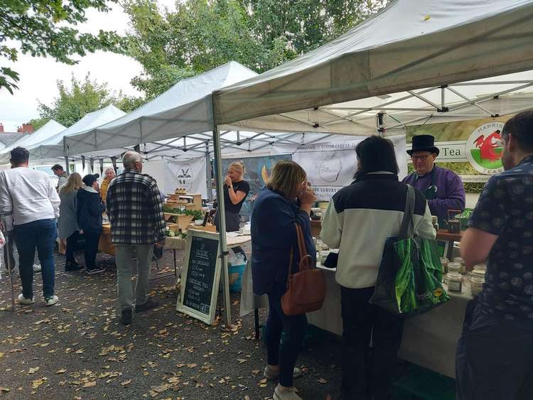 Producers gathered for the farmers' market in Dinas Powys this morning