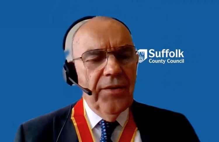 Graham Newman today being elected chairman of Suffolk County Council