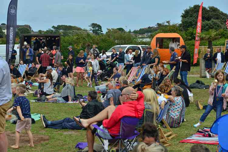 Maer Rocks : Crowds enjoy entertainment at the well supported event.
