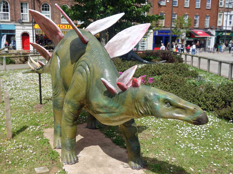 Dinosaurs in the Strand, Exmouth. Photograph : John Thorogood