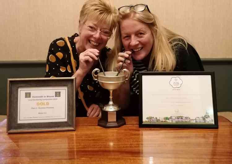 Alison and Sally-Ann celebrate their awards.