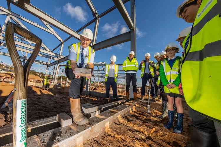 Topping out ceremony for Sideshore in Exmouth. Image courtesy of Grenadier.