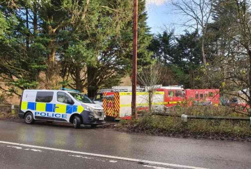 Pictures from the scene in Newton Poppleford.