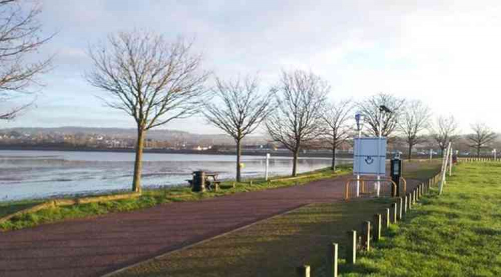 The Exe Estuary from Exmouth's Imperial Recreation Ground.