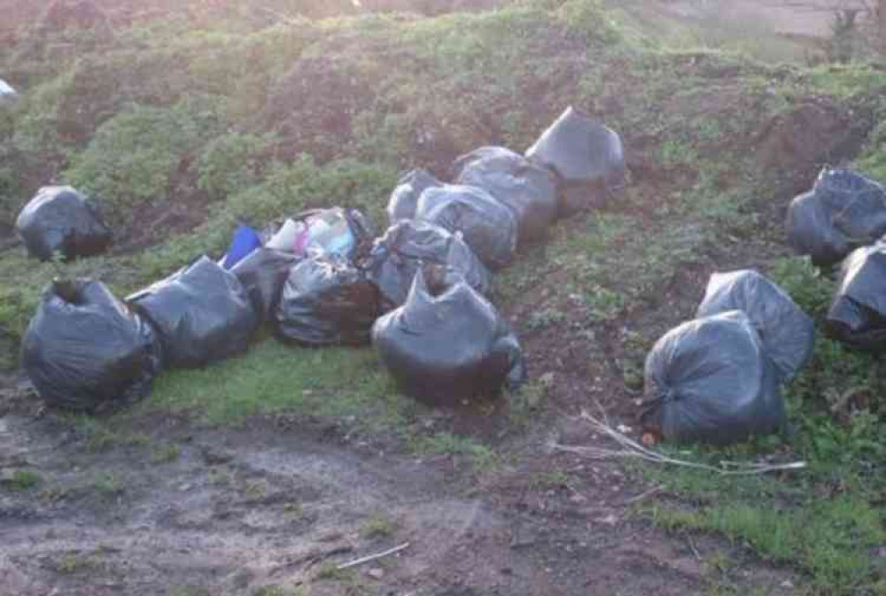 A picture released by East Devon District Council showing recent fly tipping in the district.