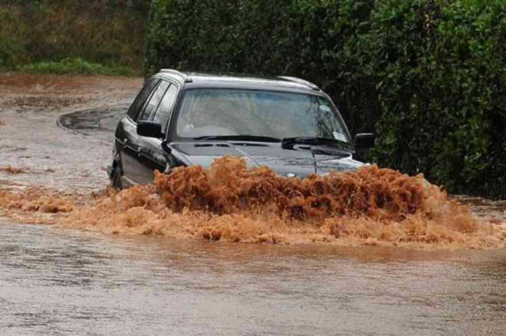 Never drive through floodwater. Find an alternative route.