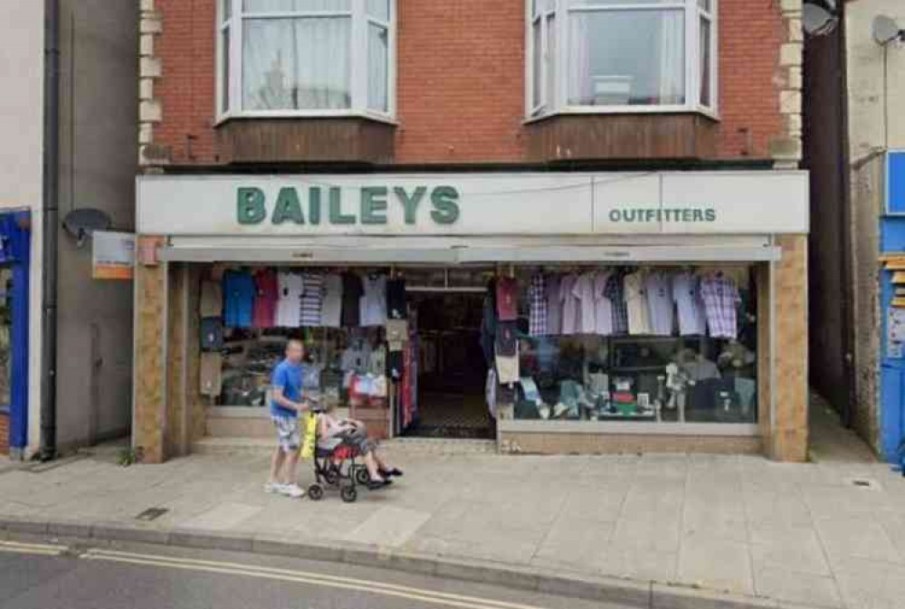 The former Baileys Outfitter building on The Parade. Image courtesy of Google.
