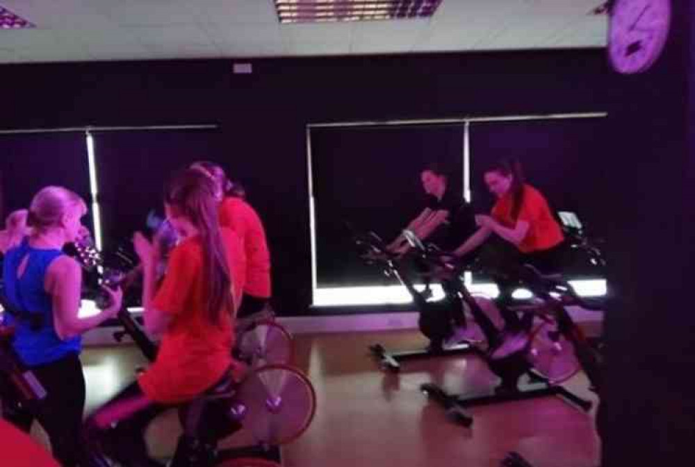 Year 11 girls working on the project at LED's Exmouth Leisure Centre. Image courtesy of LED.