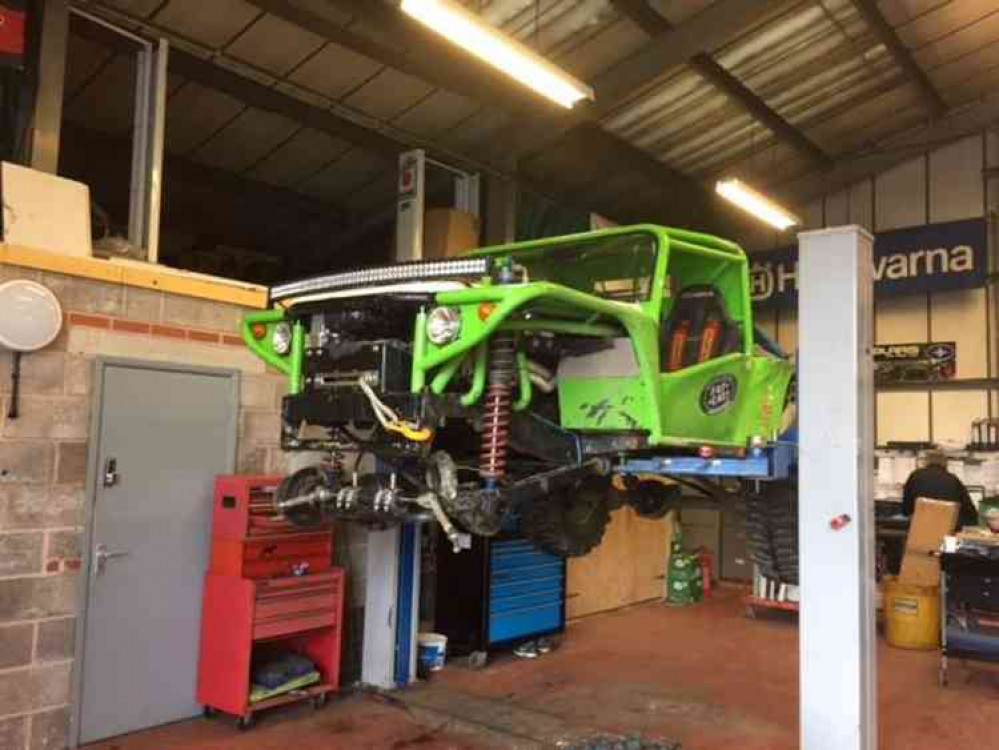 Inside Redlands Garage on Exmouth Road.