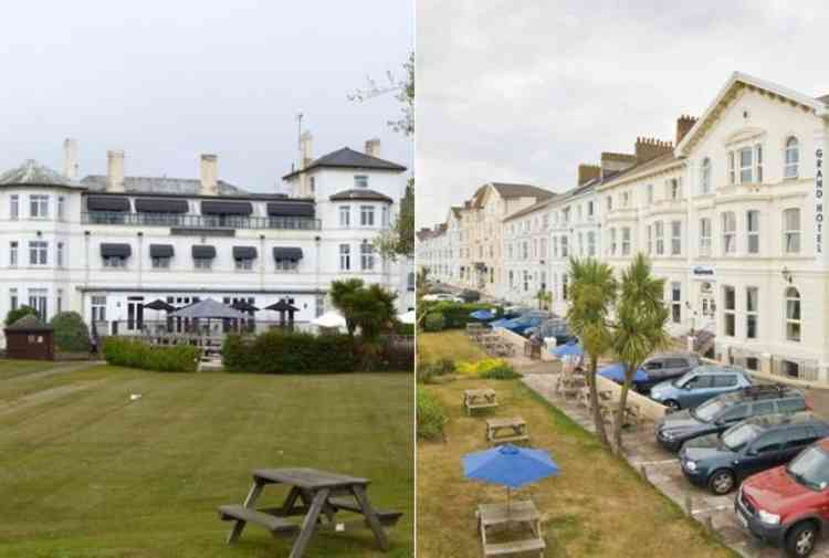 (L to R) The Imperial Exmouth Hotel. Image courtesy of David Smith. The Bay Grand Hotel. Image courtesy of Shearings.