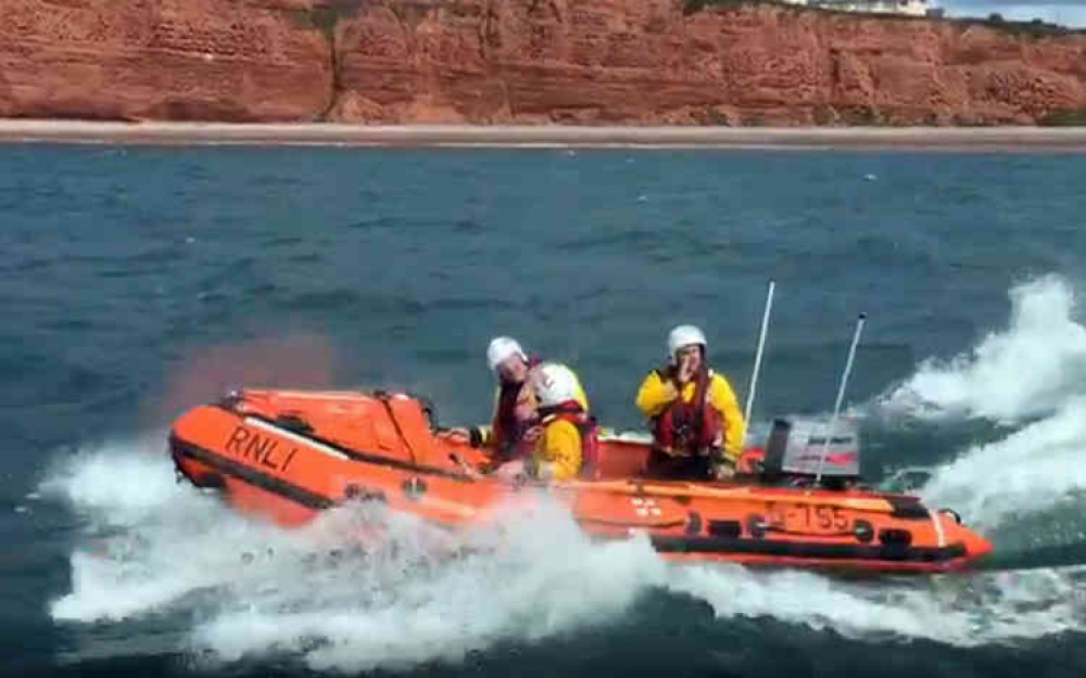 Exmouth Inshore Lifeboat attends to the emergency