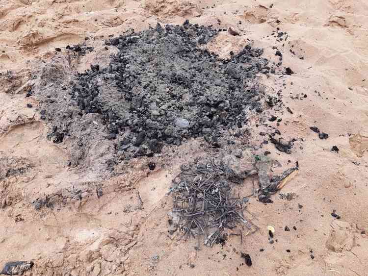 The burnt out bonfire was found opposite Ocean on Exmouth beach.