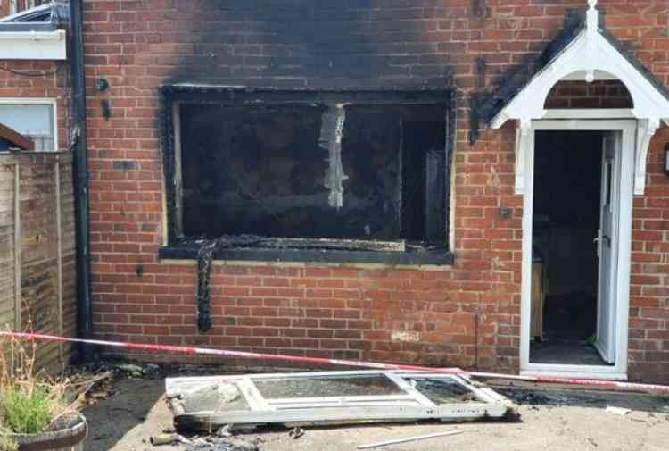 Photos taken of the aftermath of an explosion on Hartley Road, Exmouth