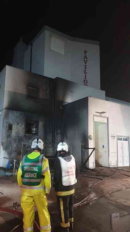 Exmouth Pavilion Fire. Images courtesy of Exmouth Fire Station/DSFRS/Facebook.