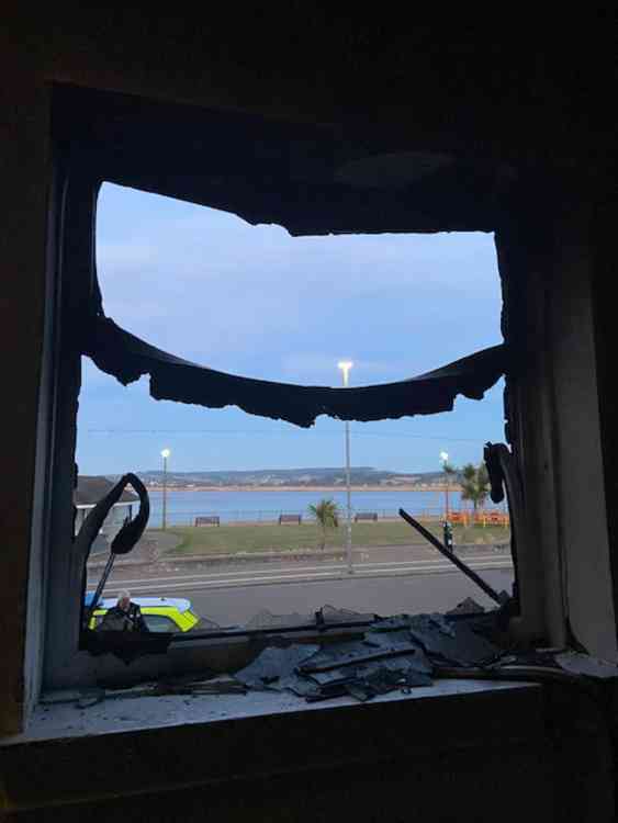 Exmouth Pavilion Fire. Image courtesy of EDDC.