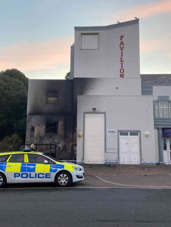 Exmouth Pavilion Fire. Image courtesy of EDDC.