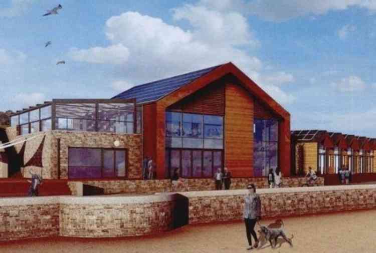 Artist impression of the glass canopy on the restaurant at the Exmouth watersports centre. Images courtesy of Grenadier.