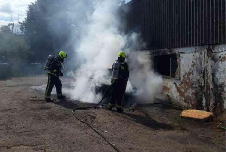 The car fire in Pankhurst Close (August 1, 2020). Picture courtesy of Exmouth Fire Station and Devon and Somerset Fire and Rescue Service.