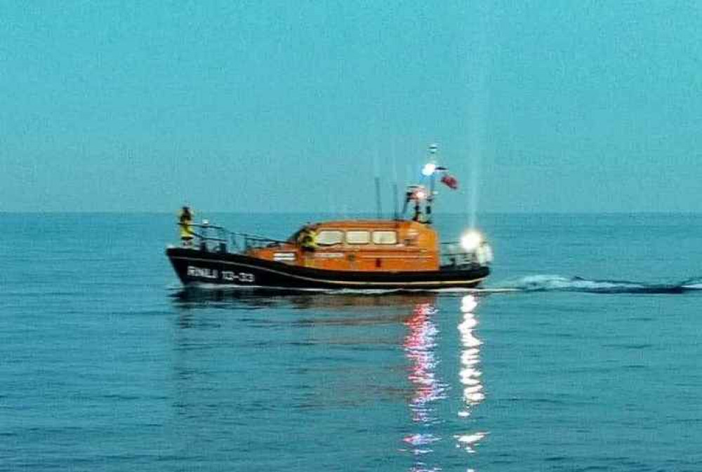 Exmouth lifeboat engaged in the search. Picture courtesy of Exmouth RNLI.