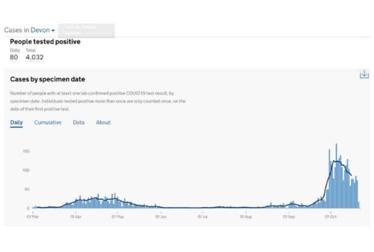 Devon COVID-19 statistics. Picture: LDRS