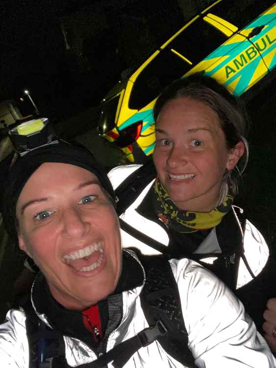 The friends recently tackled a night run on Woodbury Common. Photo: Tanya Robinson