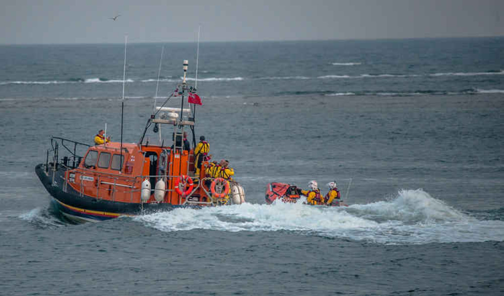 Both Exmouth RNLI lifeboats on exercise Credit : On Your Mark Photography