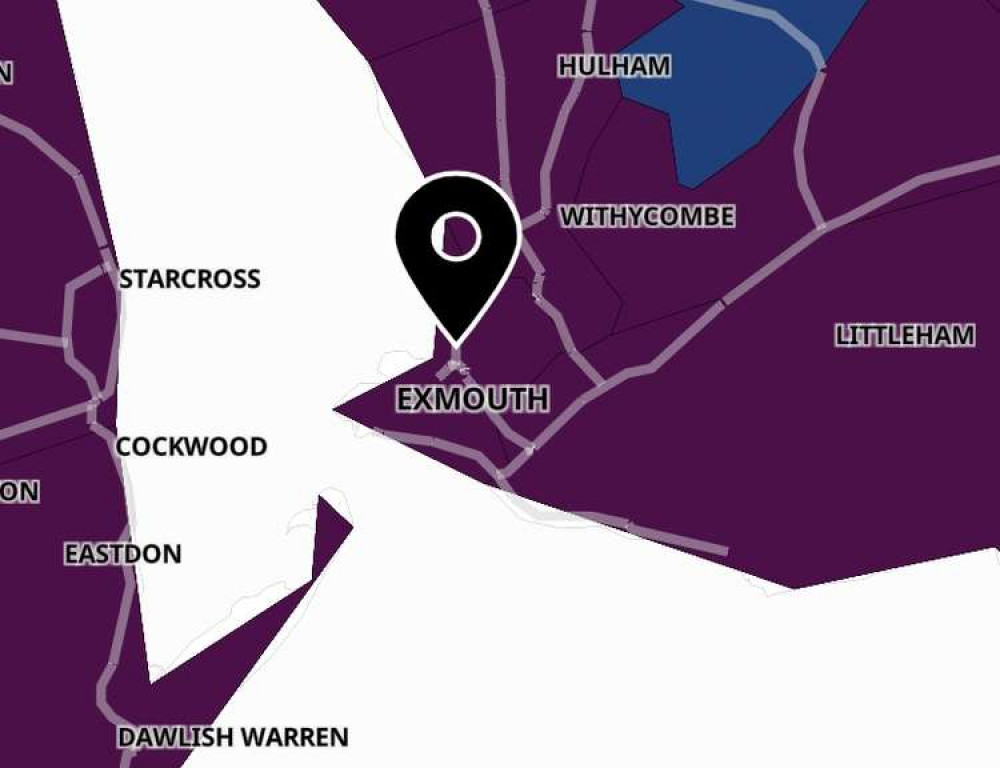 Exmouth coronavirus map