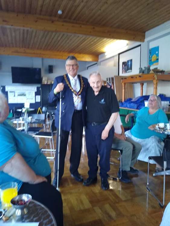 Club member Bob with Exmouth Mayor Steve Gazzard