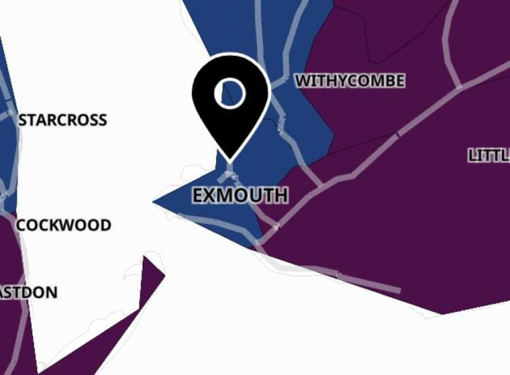 Exmouth coronavirus map