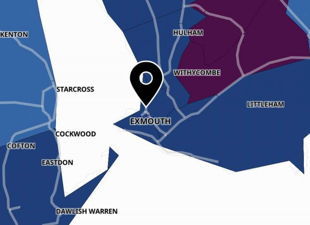 Exmouth coronavirus map