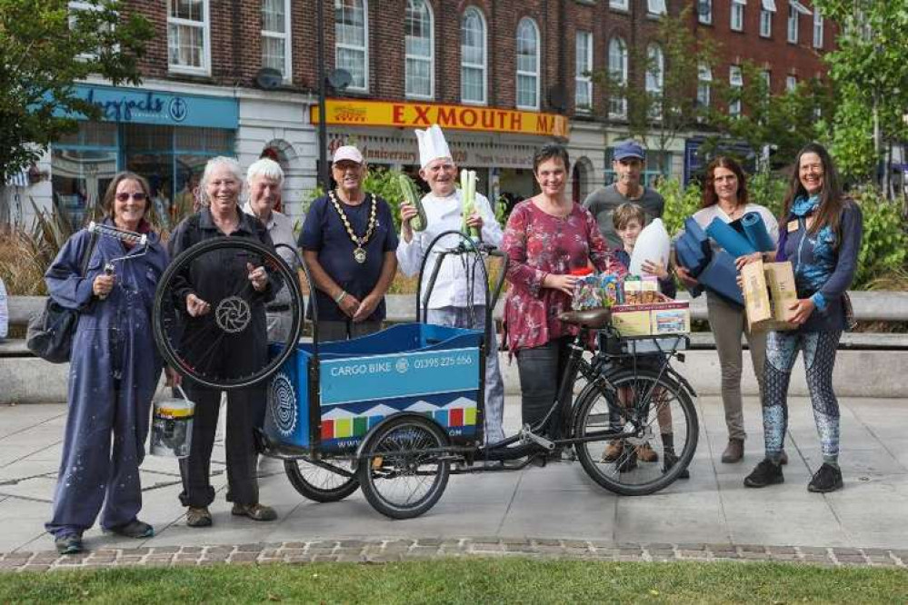 Supporters of the ExeCargo project including the Mayor of Exmouth, Steve Gazzard. Picture: Transition Exmouth