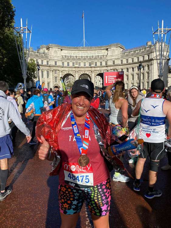 Tanya Robinson ran the London Marathon to raise funds for the Devon Freewheelers. Photo: Tanya Robinson.