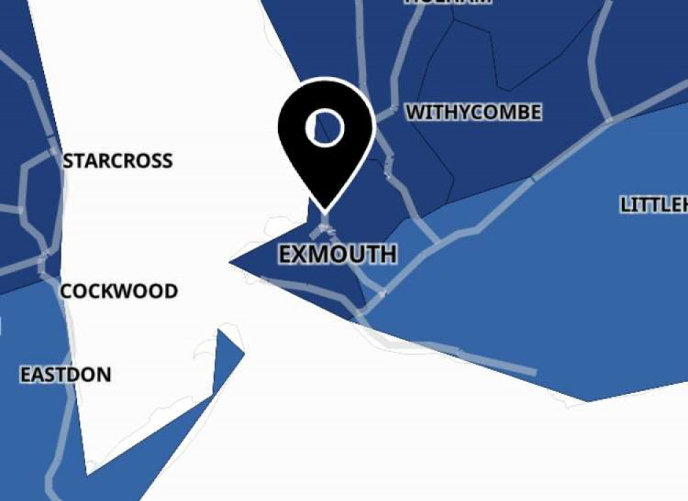 Exmouth coronavirus map