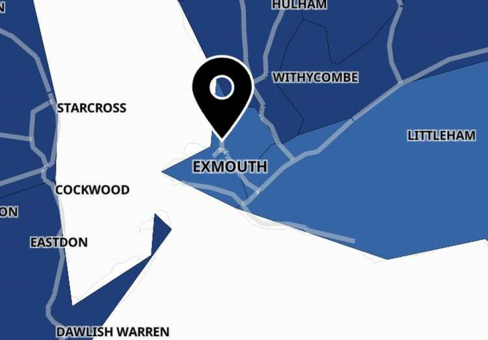 Exmouth coronavirus map