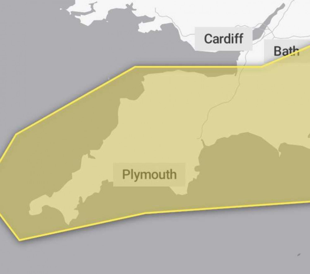 A map showing the areas affected. Credit: Met Office
