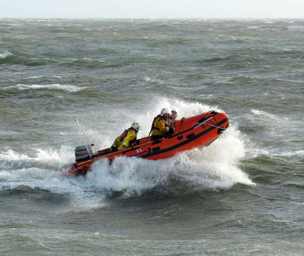 Exmouth RNLI Inshore Lifeboat in action