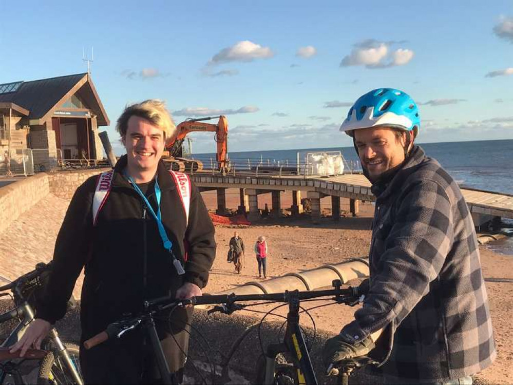 Cllr Paul Millar and EDDC Engineer Tom Buxton-Smith on Exmouth beach. Credit: East Devon District Council