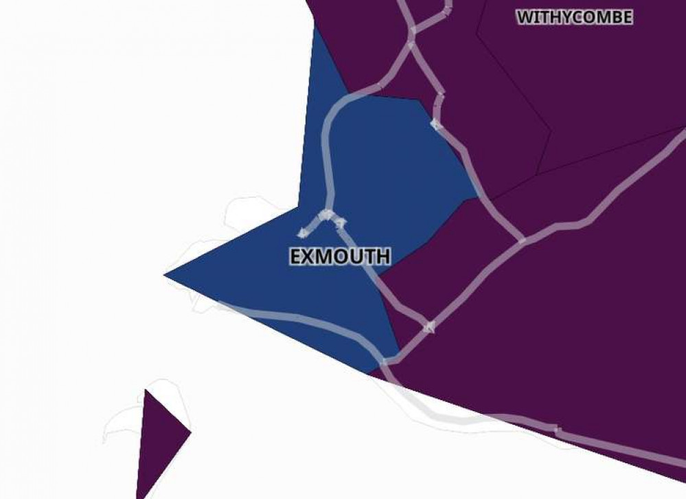 Exmouth coronavirus map