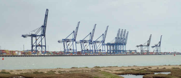 Felixstowe docks without any container ships