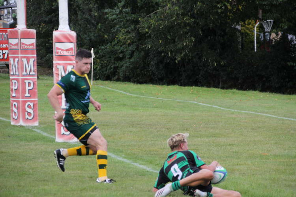 Ben Bolwell's try last week vs. Plymstock Albion Oaks. Credit: Iain Cooper