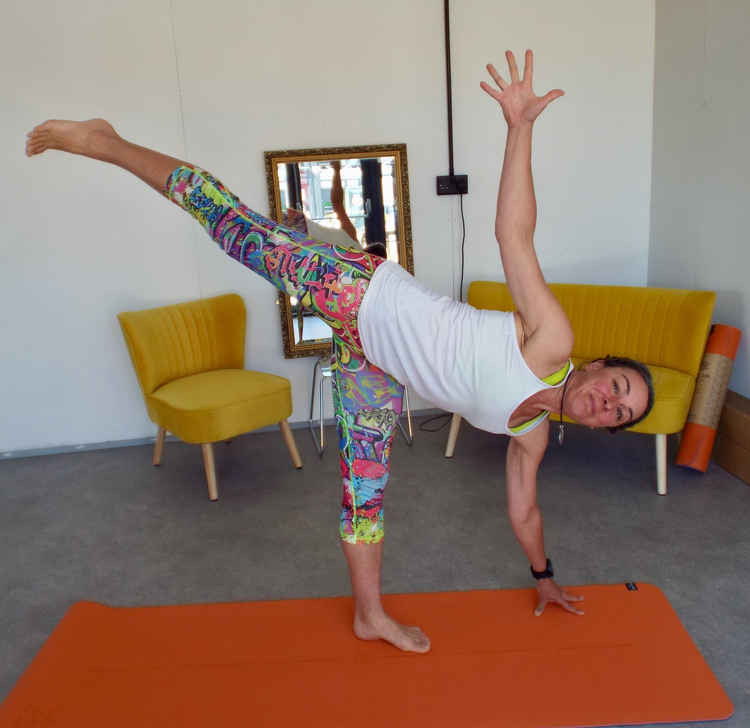 Hazel Baldwin in her Beach Street Yoga Studio