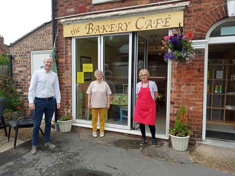 He pays a visit to the Food for Thought Bakery in Haslington