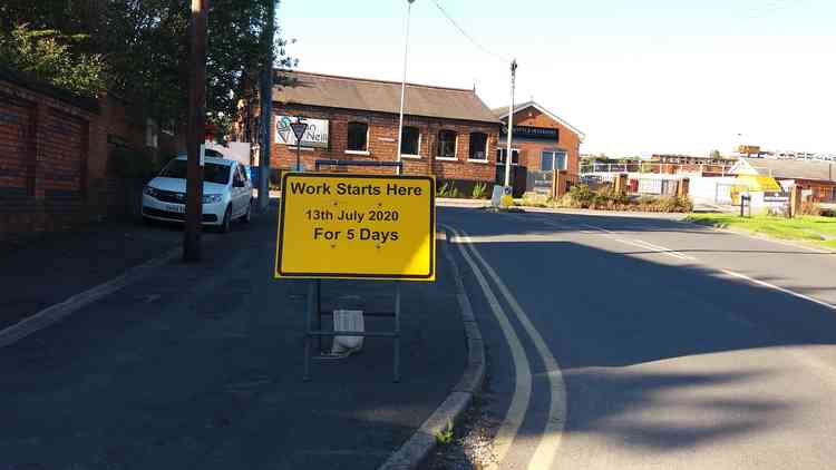 Roadworks are underway on Wistaston Road